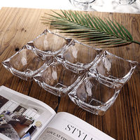 Vierkante transparante kristallen glazen schaal Eenvoudige woonkamer Dessert Gedroogd fruit Snack dipschalen Vasteland China