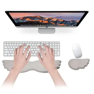 PC Desk Mat Memory Foam Rest Ergonomic Mouse Pad Wings Cloud Shape Wrist Rest Mouse Pad Kawaii Typing Accessories for Office