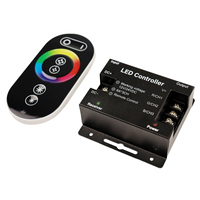 Contrôleur de bande LED RGB GL-Rgb3011 avec télécommande tactile RF 6 touches, gradation PWM, 6A 12-24V, 3 canaux, portée 20M, charge maximale 288W