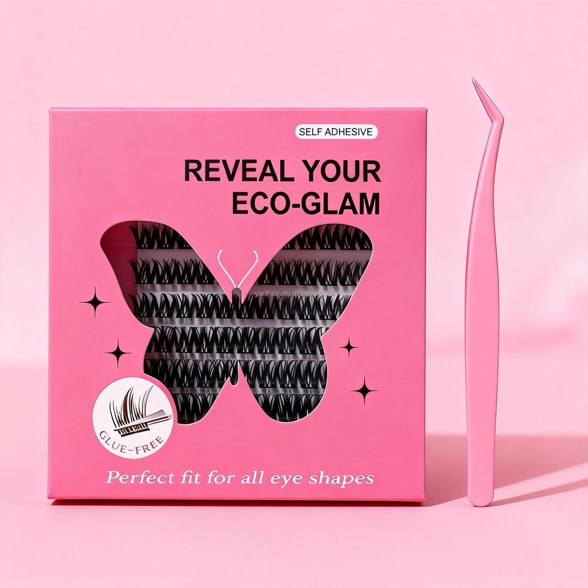 df16Press on Lashes with Lash Tweezers