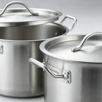 Ensemble de casseroles classiques en acier inoxydable triple couche avec couvercle en verre, compatibles lave-vaisselle et tous types de cuisinières, pour la cuisine domestique