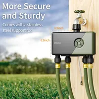 Programmateur d'arrosage WiFi Diivoo Garden en plastique, 3/4 zones, contrôleur de systèmes d'irrigation automatique avec fonction de report de pluie et arrosage manuel DI-WT13W