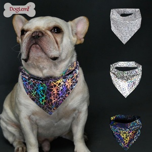 Pañuelo reflectante con estampado personalizado para perro y mascota, bufanda de verano estilo INS, accesorio de seguridad de poliéster para Halloween y Navidad - Product Image 5