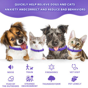 Paquete de 4 collares calmantes de feromonas impermeables ajustables de silicona ecológicos para perros y gatos para aliviar la ansiedad - Product Image 2