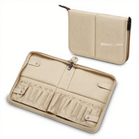 Sac de rangement pour pinceaux cosmétiques de grande capacité personnalisé Sac de pinceaux de maquillage avec compartiment debout