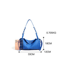 Sac hobo de luxe en cuir véritable pour femme - Sac à bandoulière en cuir de vachette souple avec sangle réglable - Sac polyvalent à porter sous le bras ou en bandoulière