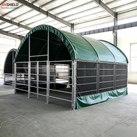 Abri portable pour chevaux et bétail sur chenilles, abri de pâturage à toit métallique pour l'Australie et la Nouvelle-Zélande