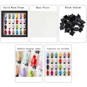 Cornice Fotografica in Mattoni Neri con Apertura Frontale in Legno e Vetro Reale, Espositore da Parete <span class=keywords><strong>per</strong></span> Minifigure - Product Image 4