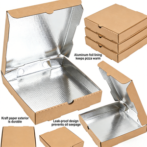 Contenedor de <span class=keywords><strong>Pizza</strong></span> Aislado con Revestimiento de Papel de Aluminio, Caja para Entrega de Comida Caliente, Reciclable, de Grado Alimenticio, para Restaurantes y Comida para Llevar - Product Image 4