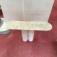 Nouvelle conception moderne, table de console en quartzite blanc cristallin pour hall d'entrée, table en marbre blanc naturel pour salon