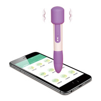 Nieuwe design APP-gestuurde siliconen vibrator met 9 frequenties, dubbele puntvibratie, USB-opladen, pen-vormig.
