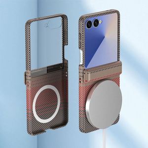 Nouvelle coque de téléphone portable en fibre de carbone rigide antichoc avec chariot magnétique pour Samsung Galaxy Z Flip 7 6 5 4 - Product Image 1