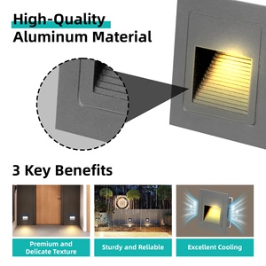 3 Wát ngoài trời không thấm nước trang trí LED lõm bước đèn cầu thang chân chiếu sáng cầu thang cho hành lang khách sạn Led cầu thang tường ánh sáng - Product Image 3
