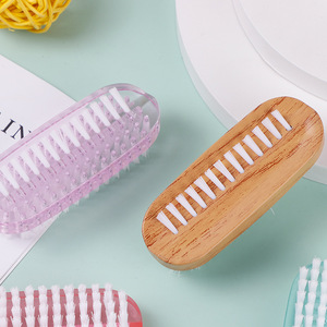 Brosses multifonctionnelles pour le nettoyage des ongles et la pose de poudre, en gros d'usine, ensembles de brosses à ongles portables en plastique à poils plats double face - Product Image 2