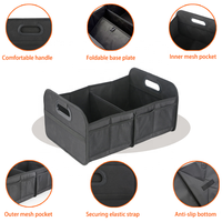 Organisateur de coffre de voiture, bac de rangement arrière avec panneaux de séparation amovibles pour accessoires et fournitures de véhicule