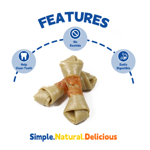 Pal của thỏa thích thương hiệu Dog Dental Treats 4 "<span class=keywords><strong>rawhide</strong></span> miễn phí xương bọc với thịt gà MOL Rod đào tạo răng Làm sạch Pet Snack - Product Image 4