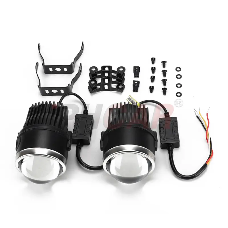 Iphcar Nieuwe Product 2.5 Inch Bi Led Fog Lamp Hoge Dimlicht Projector Lens Fog Light 3000K 3800K 4300K 5500K Universal Voor Auto