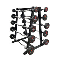 Vente directe usine : Équipement de fitness à domicile – Barre droite fixe en acier recouvert de caoutchouc, ensemble complet intégré pour salle de sport commerciale