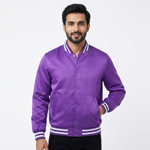 Veste de sport réversible coupe-vent en satin de haute qualité avec broderie chenille camouflage patchwork personnalisée pour hommes et femmes - Product Image 1