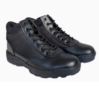 Chaussures de randonnée mi-hautes pour hommes TSB09, sport, plein air, entraînement rapide, cuir noir avec fermeture éclair latérale, en stock.