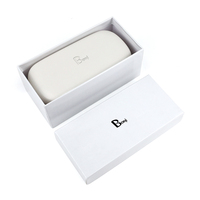 Boîte de rangement rigide blanche minimaliste pour lunettes, personnalisable avec logo de marque, emballage pour lunettes de soleil, pack complet d'accessoires pour lunettes