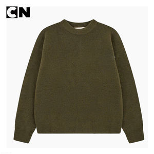 Fabricante de Suéteres, Venta al Por Mayor Personalizada, Suéter Casual de Cuello Redondo, Color Liso, de Algodón y Lana, Tejido, para Mujer, con Botones, para Invierno - Product Image 5