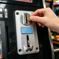 Mécanisme de sélection de jetons et accepteur de 9 monnaies avec panneau frontal en plastique et bouton pour distributeur automatique, grue à pinces, pièces de flipper et jeux d'arcade