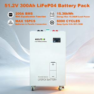 แบตเตอรี่ LiFePO4 300Ah 48โวลต์51.2โวลต์100Ah 300Ah 600Ah 900Ah แพค10000 + รอบสำหรับระบบพลังงานแสงอาทิตย์ออฟกริดพลังงานฟาร์ม RV - Product Image 2
