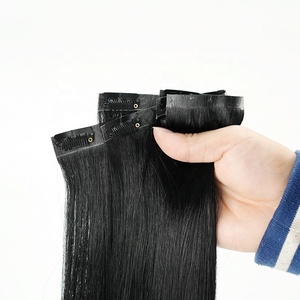 Extensions de cheveux invisibles à clipser, trame en PU sans couture, double épaisseur, cheveux européens bruts non traités, doux, 12-24 pouces, toutes couleurs - Product Image 3