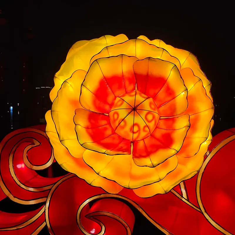 Festival impermeabile all'aperto luna fiore cinese lanterna personalizzata per l'evento del Festival