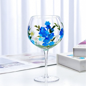 Offre Spéciale verres à <span class=keywords><strong>gin</strong></span> en cristal soufflant à la bouche avec plusieurs fleurs peintes à la main personnalisables - Product Image 4