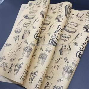 Food Grade Kraft <b>Paper</b> Customize Logo Greaseproof Burger Wrap <b>Paper</b> - Product Image 6