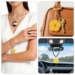 Joyería Personalizada de Tribulus Omanense al por Mayor, Flor Nacional Emiratí, Collar, Anillo y Pulsera de Jazmín Amarillo, Producción Diaria de 100k - Product Image 5
