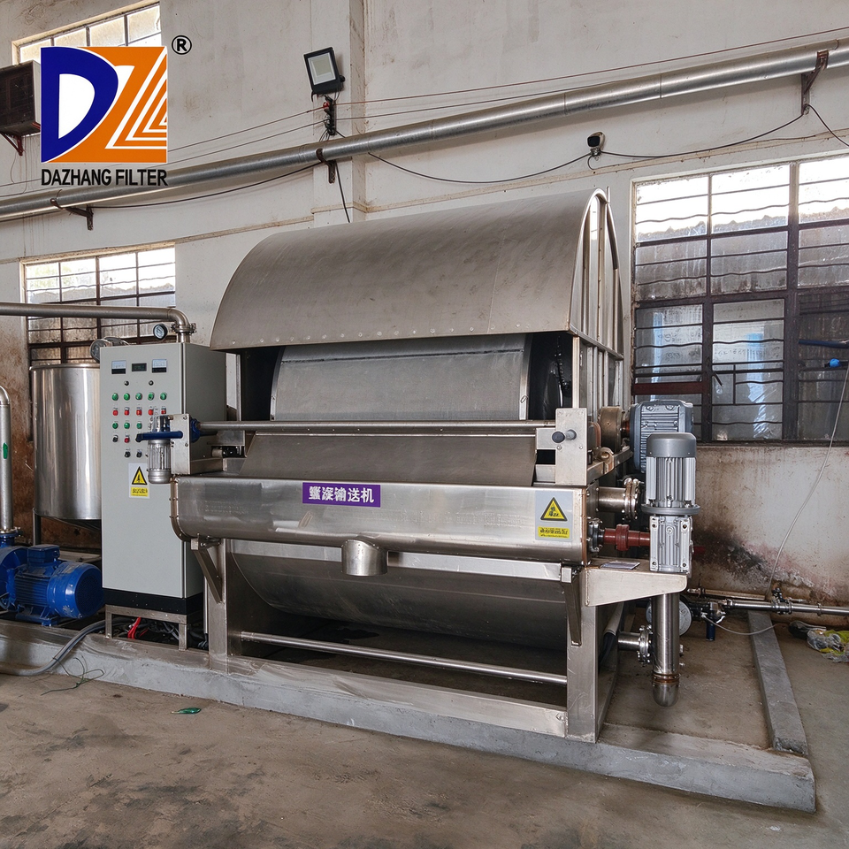 Vacuum Packing Process Stable Running Rotary Drum Vacuum Filter Starch Slurry Dewatering ...