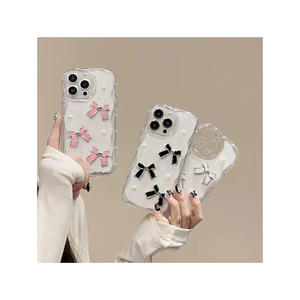 Funda de Teléfono <span class=keywords><strong>para</strong></span> <span class=keywords><strong>Mujer</strong></span> Estilo Coreano Ins con Lazo de Epoxy con Brillantina y Perlas <span class=keywords><strong>para</strong></span> <span class=keywords><strong>iPhone</strong></span> 15 Pro Max 16 Plus 14 13 17 de Venta al por Mayor Directo de Fábrica - Product Image 6