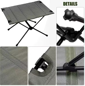 Table pliante compacte d'extérieur en aluminium avec plateau Oxford, portable, 600D, avec sac de rangement en filet - Product Image 5