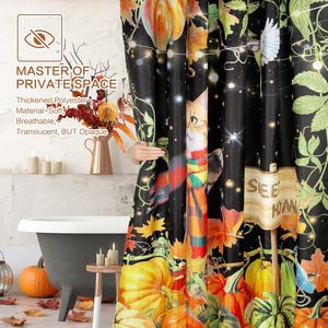 Juego de Cortinas de Baño de Tela de Poliéster Impermeable y Lavable a Máquina para Decoración del Hogar en Halloween, Navidad, Otoño y Todos los Días - Product Image 5