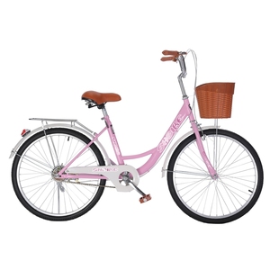Nouvelle haute qualité 24/26 <span class=keywords><strong>pouces</strong></span> rétro femmes vitesse unique en acier au carbone dame vélo urbain avec panier vélo de ville - Product Image 6