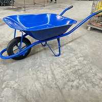Brouette de chantier robuste 130 kg WB6400, chariot de jardin en acier 65 L avec roue pneumatique de 14 pouces