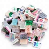 Meilleures ventes d'usine : Jeu de Mahjong américain de luxe à motifs floraux, en acrylique écologique, pour les jeux de Mahjong