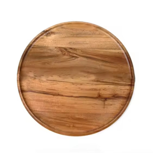 Piatto in Legno Lucido Rotondo per Tavola da Pranzo, Presentazioni Eleganti e Sicure - Product Image 3