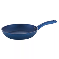 Ensemble de casseroles de cuisine en aluminium avec revêtement antiadhésif bleu, matériau en verre, design contemporain écologique