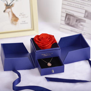 Boîte à fleurs <span class=keywords><strong>éternelle</strong></span>s élégante à double ouverture, faite à la main, en gros d'usine, avec tiroir, <span class=keywords><strong>rose</strong></span> <span class=keywords><strong>éternelle</strong></span> longue durée 3-5 ans - Product Image 4