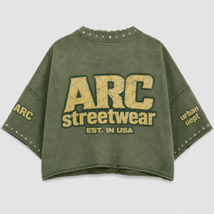 Camiseta Mineral Wash Personalizada de Algodón Pesado de 300GSM, Oversize, Corta, con Gráfico de Pedrería para Hombre - Product Image 2