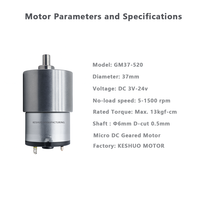 Moteur à courant continu Jgb37-520 avec encodeur 12V 300 tr/min petit moteur à courant continu avec engrenage pour serrure de porte de voiture