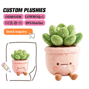 Maceta de Peluche con Forma de Gato en Color Verde Menta y Rosa Sakura, Diseño Personalizado OEM, Linda Decoración para el Hogar y la Habitación de los Niños, Kawaii - Product Image 2