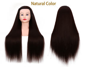 미용실 및 뷰티 스쿨 도구에서 미용사 연습을위한 야키 스트레이트 합성 섬유 트레이닝 헤드 하프 숄더 마네킹 - Product Image 3