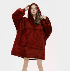 Cheap Low Moq Portable Wearable 80*120cm 800g Sweatshirt <strong>Blanket</strong> <strong>Oversize</strong> Fleece Sherpa <strong>Hoodie</strong> Men Women - Product Image 3