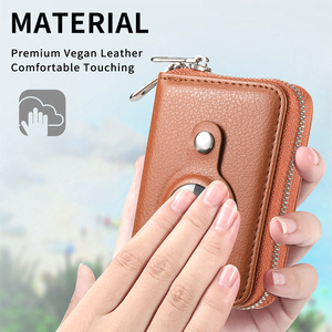 Portafoglio Sottile in Pelle per Bambini con Blocco RFID, Organizer con Cerniera per Airtag, Carte di Credito <span class=keywords><strong>e</strong></span> Contanti - Product Image 2