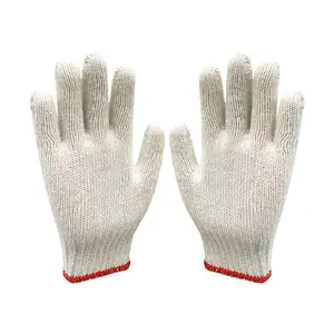 Toptan pamuklu eldiven örme pamuk eldivenler koruyucu endüstriyel aşınmaya dayanıklı emek emniyetli çalışma eldiveni